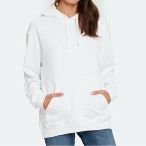 XS The Long Sleeve Hoodie x KARLA, White, Drawstring, Front Pocket Sweatshirt